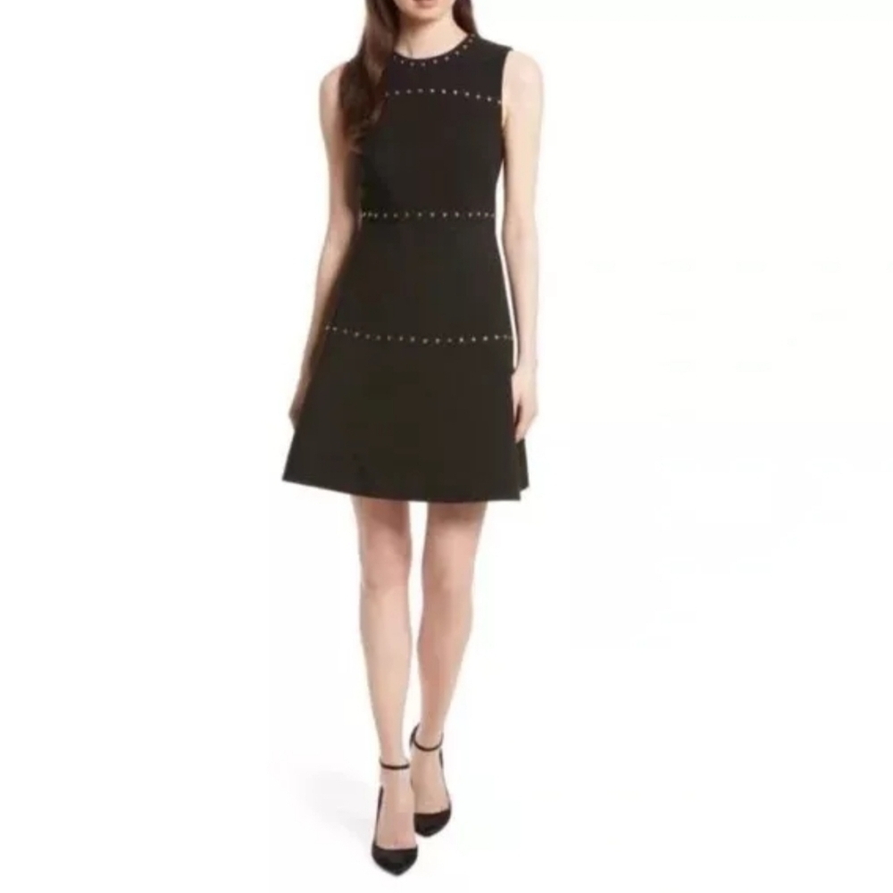 Kate Spade New York  Studded Crepe Cocktail Party Dress Size 2, Black